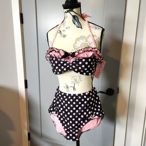 NEW Retro Pin Up Ruffle Bikini
